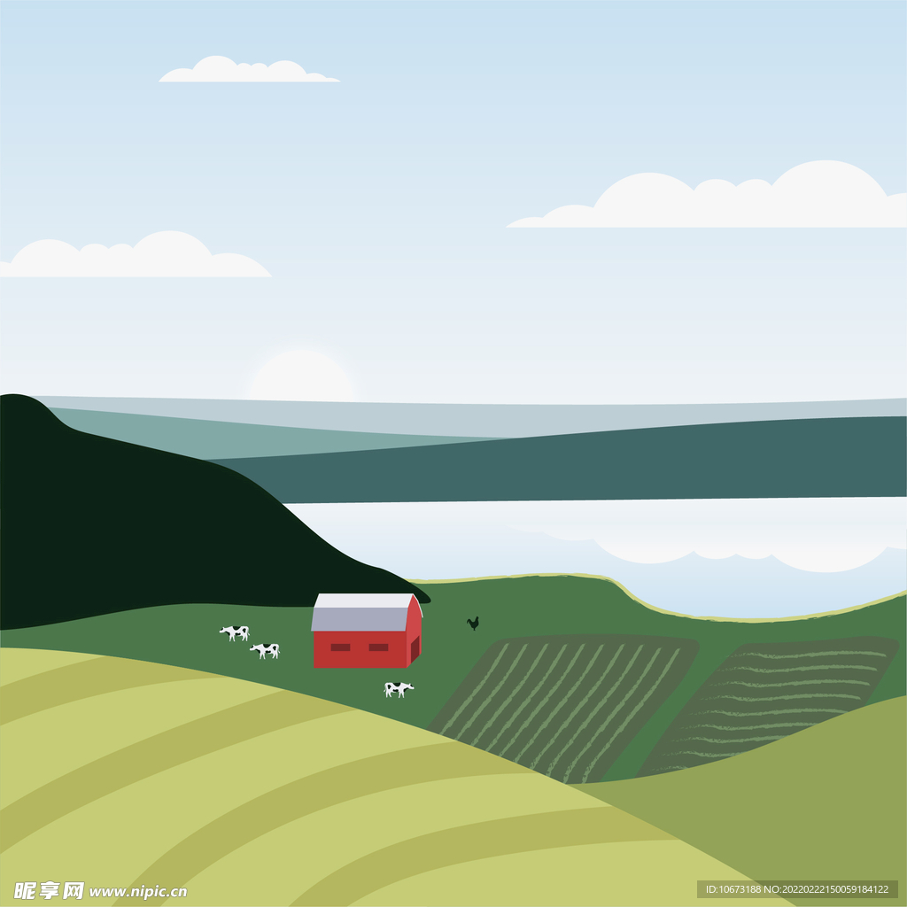 矢量农场背景 