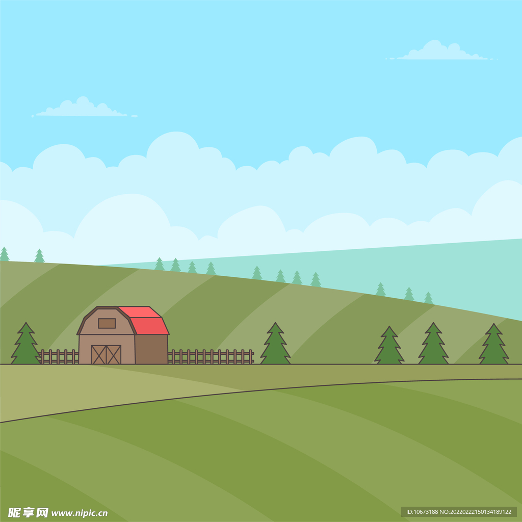矢量农场背景 