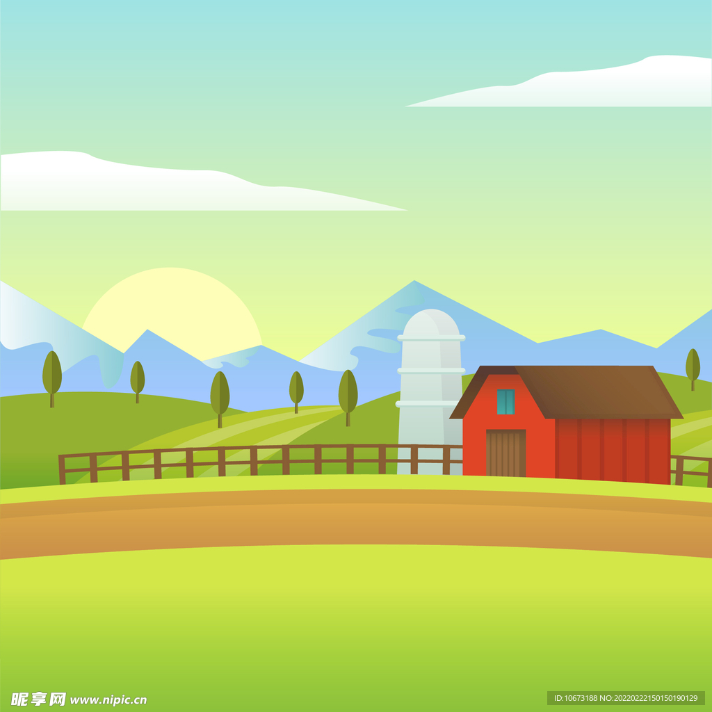 矢量农场背景 