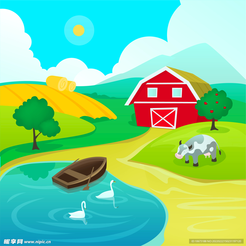 矢量农场背景