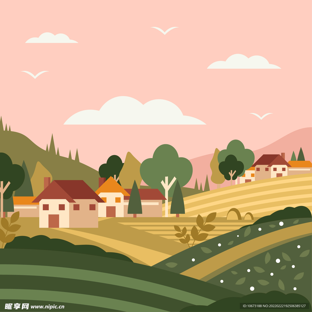 矢量农场背景