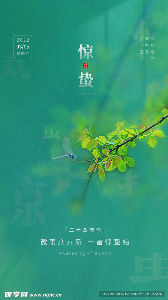 地产惊蛰节气微信海报