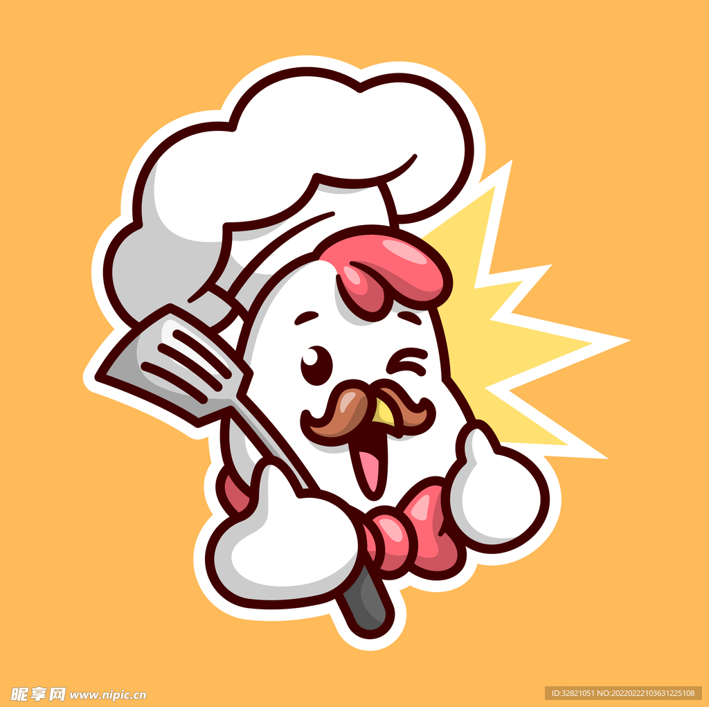 鸡厨师卡通形象