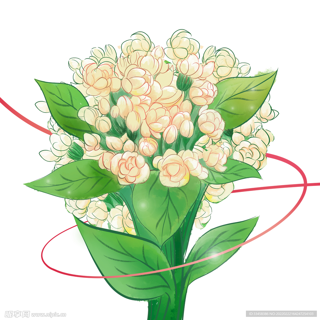 三八妇女节鲜花装饰元素