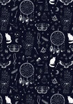 黑白纹样星座插画