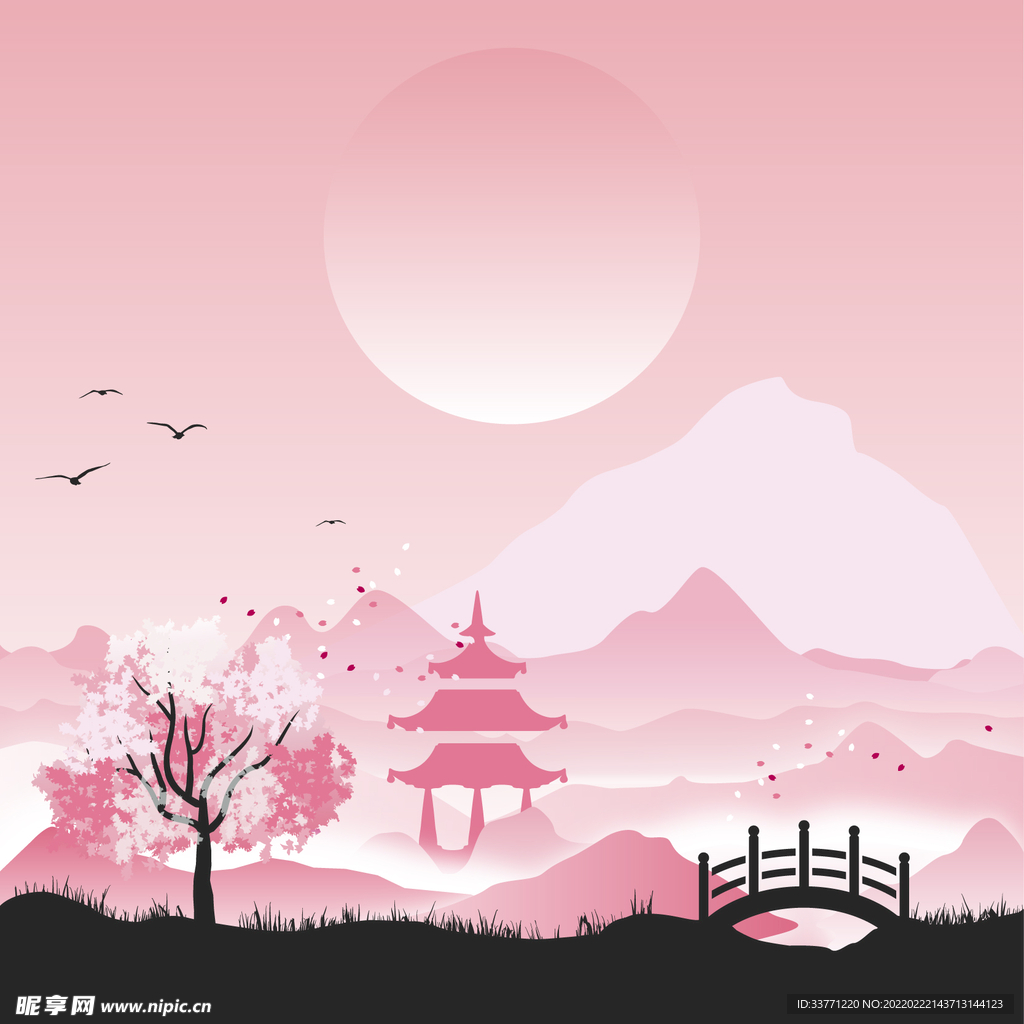 粉色风景