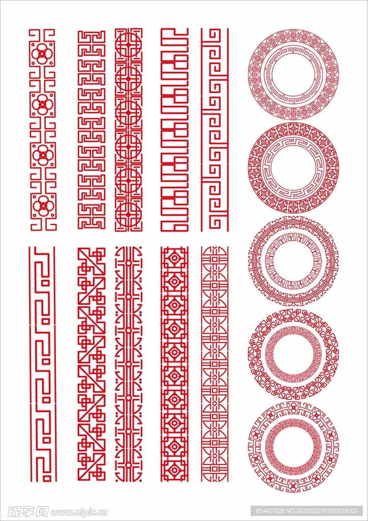 仿古边框中式花纹