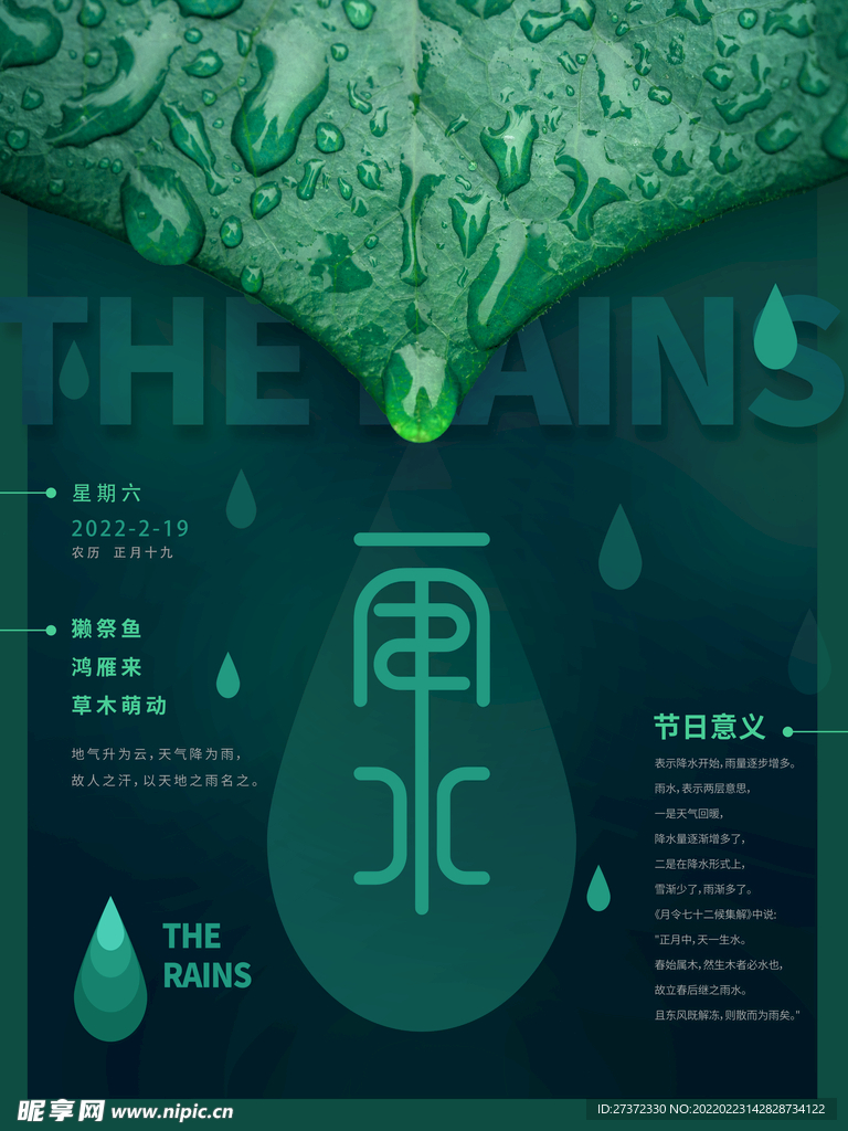 雨水节日海报