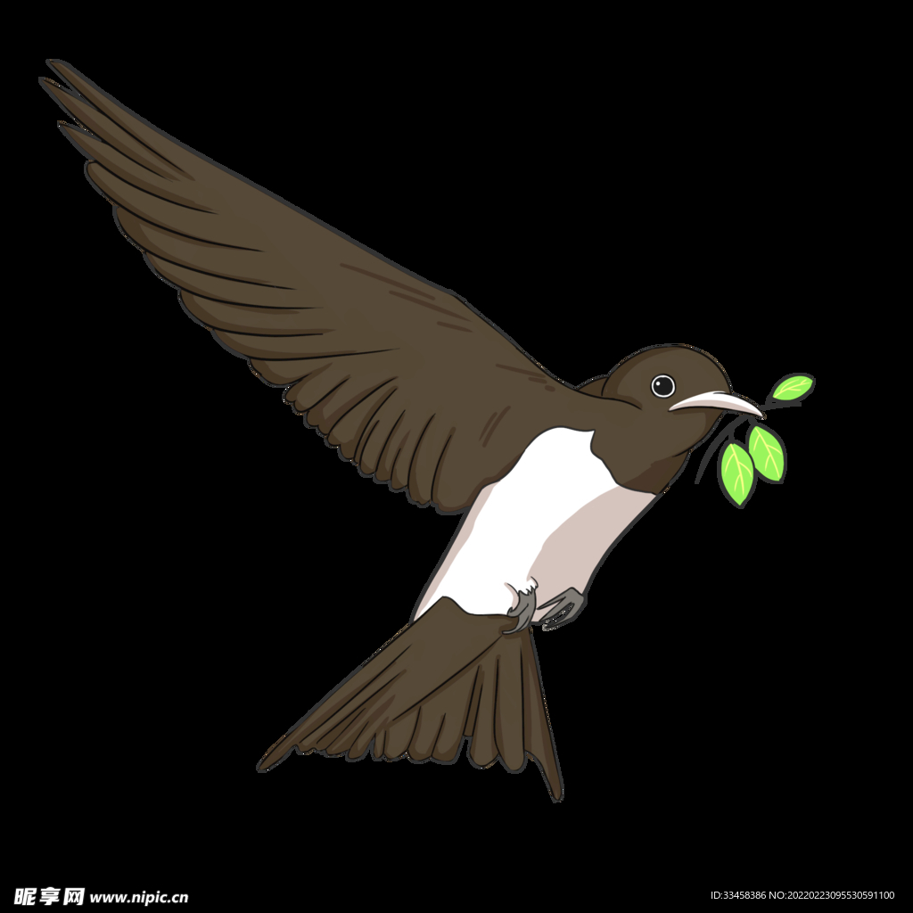春天燕子手绘插画