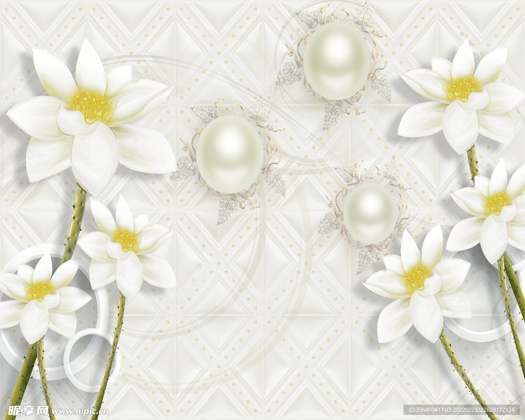 珠宝花卉背景墙