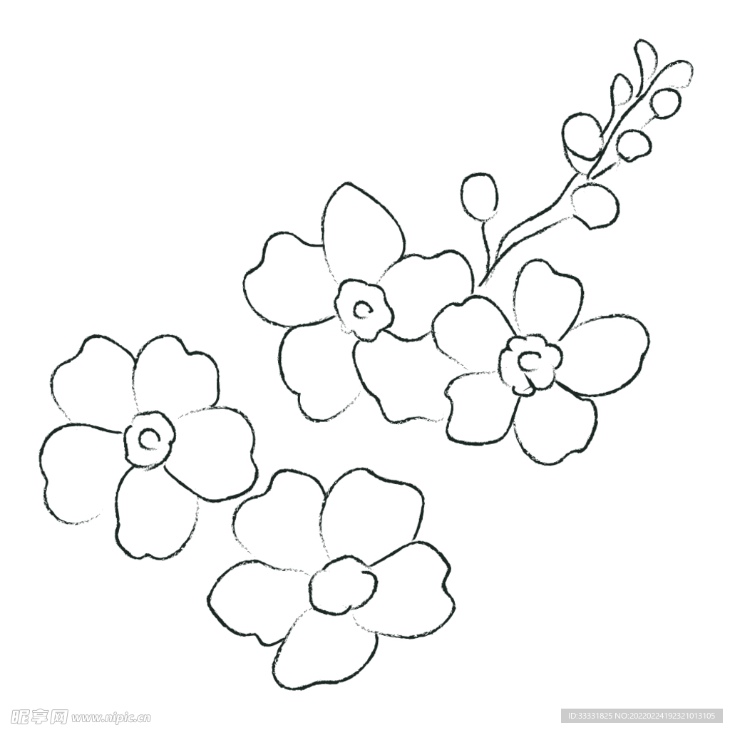 线描花
