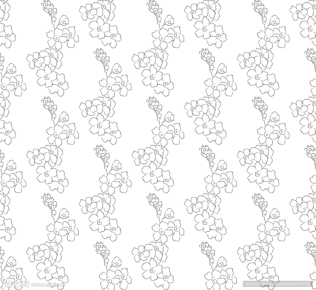 线描花