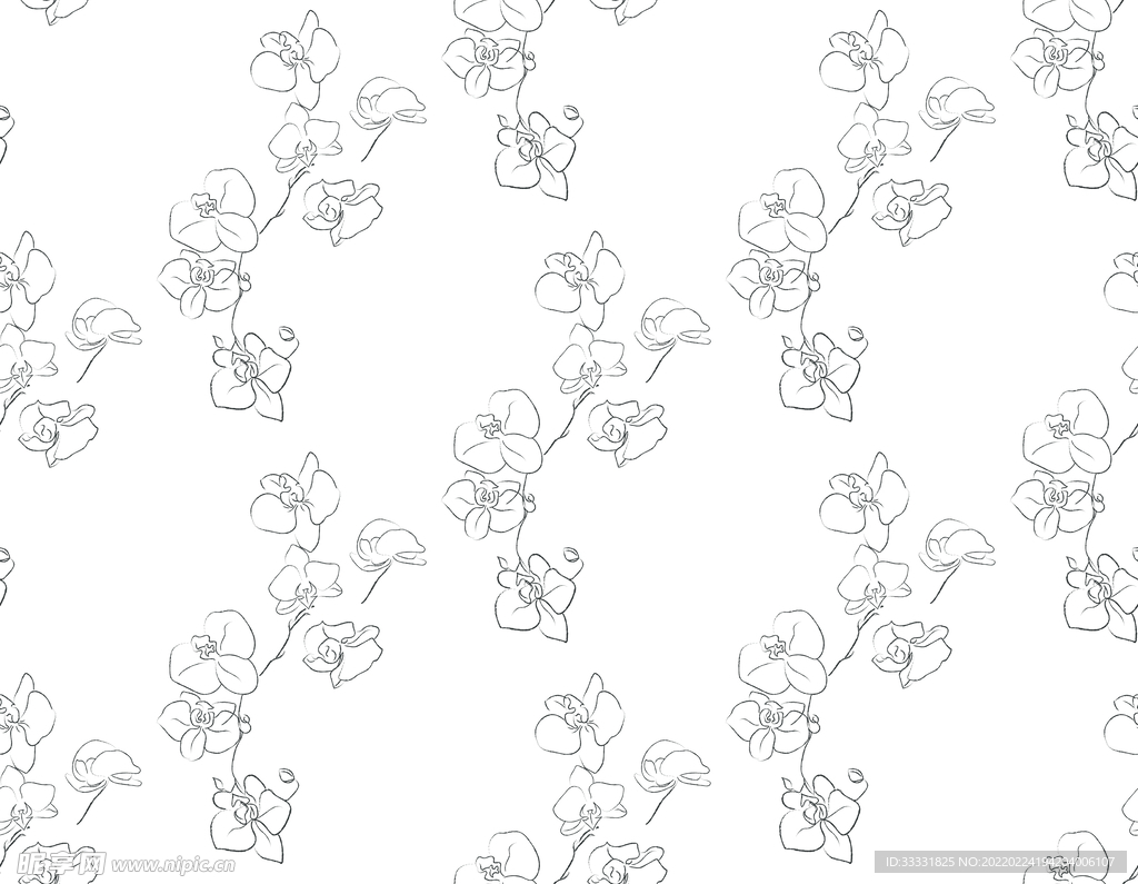 线描花