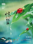 清新惊蛰雨水谷雨节气海报