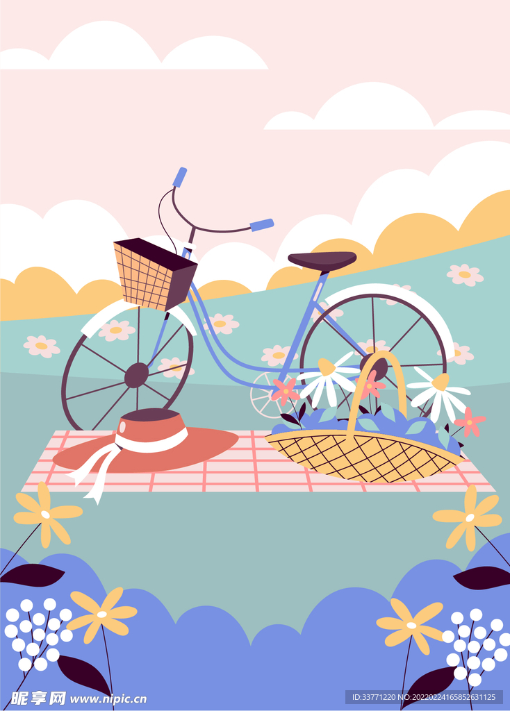 春天郊游背景