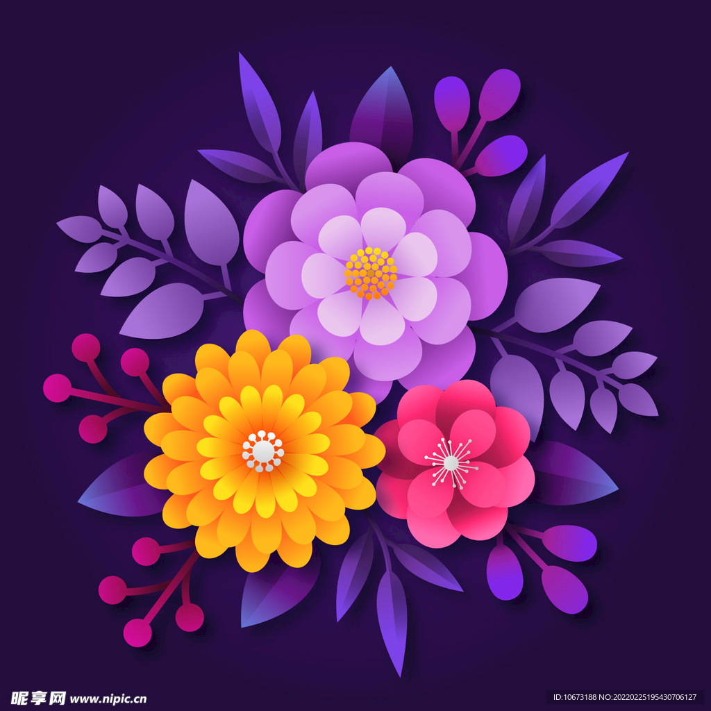 纸质花朵背景 