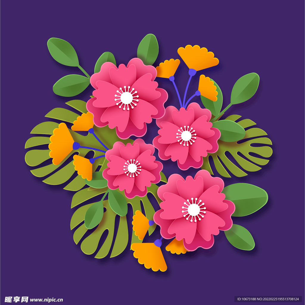 纸质花朵背景 