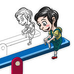 玩跷跷板的小朋友儿童分层图