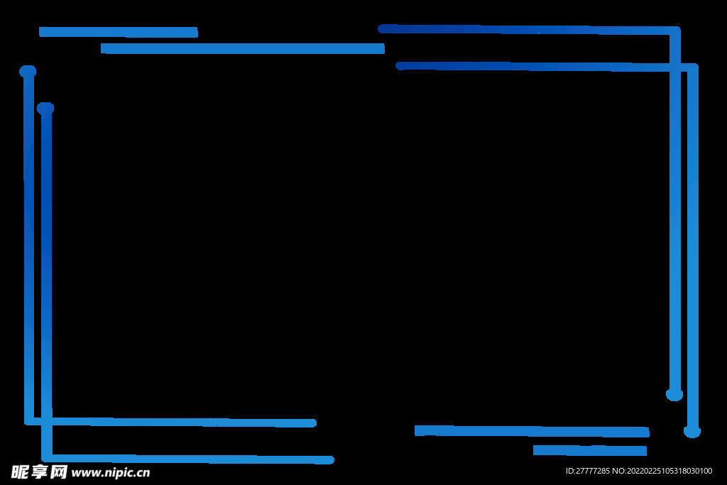 蓝色简约科技感线条边框