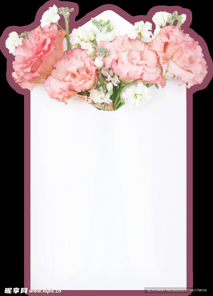 白色信封康乃馨花束