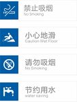 禁止吸烟 小心地滑 