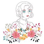 手绘美女鲜花ai矢量素材下载