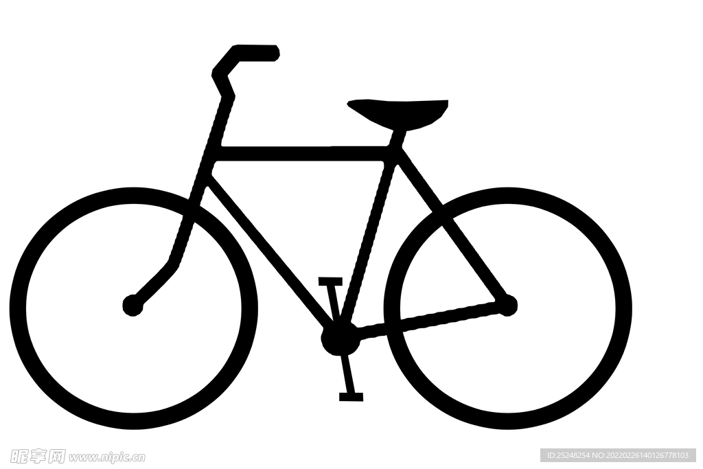 自行车剪影矢量图