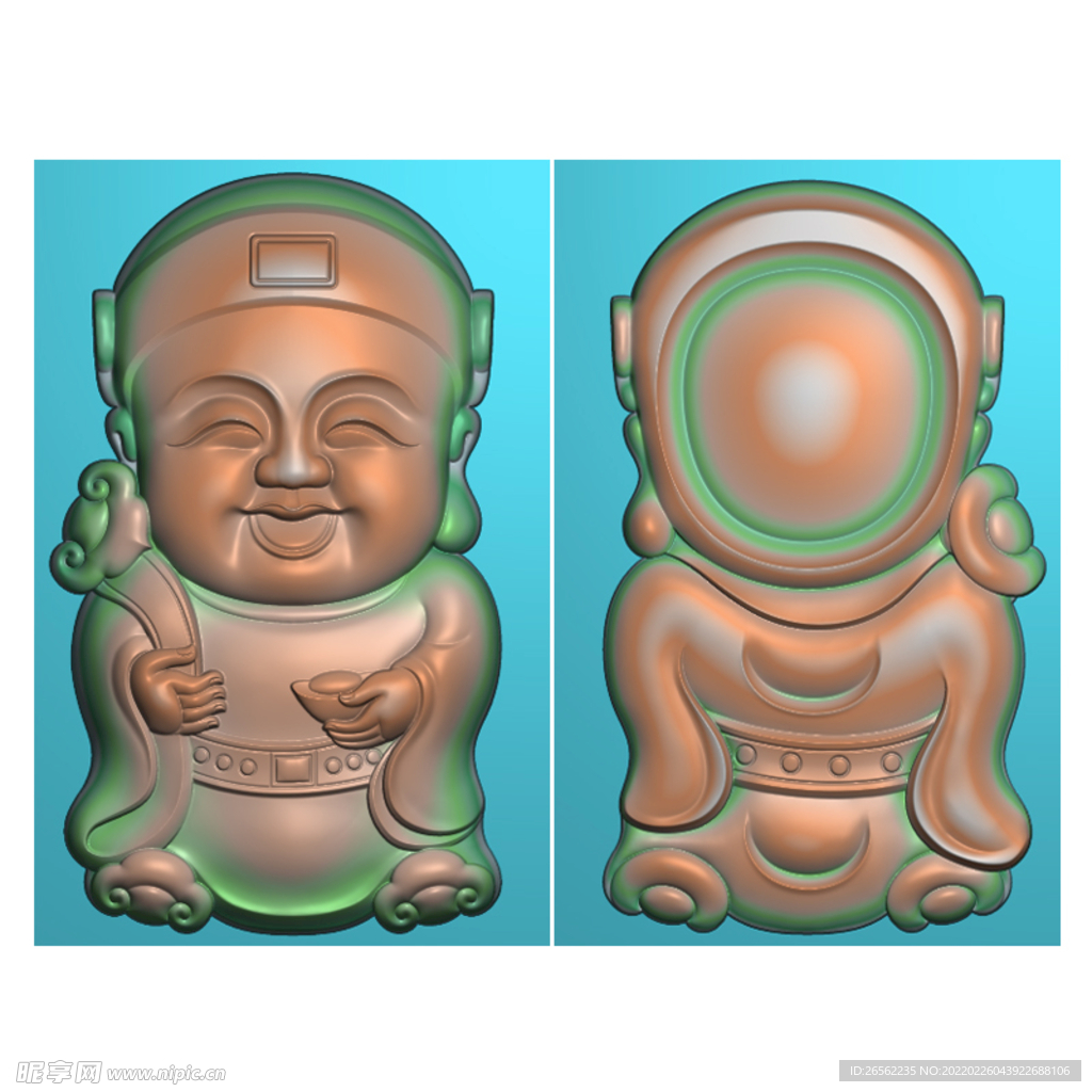 精雕图浮雕卡通小财神 