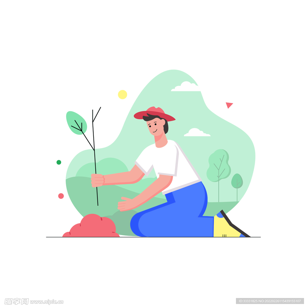 植树节插画