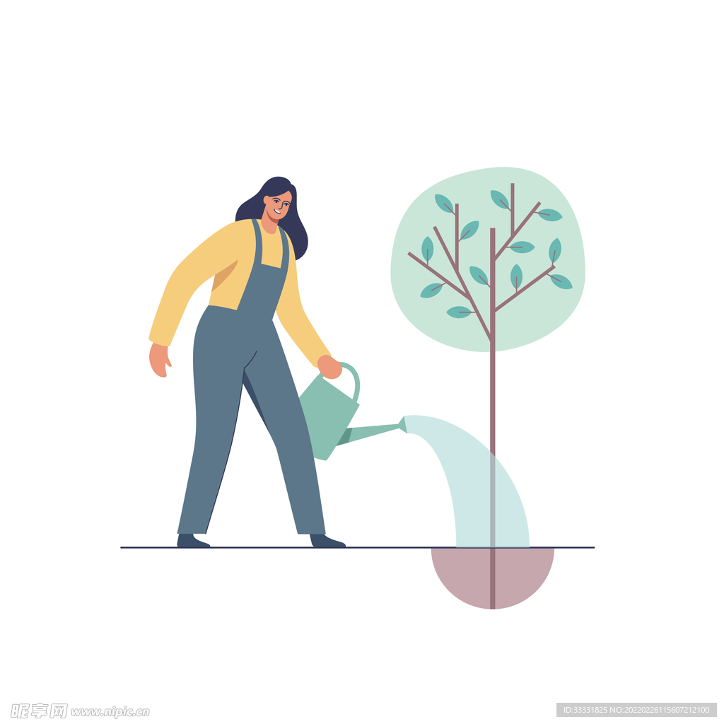 植树节插画