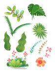 春天植物树叶小元素合集