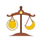 简约描边日本春分节太阳和月亮