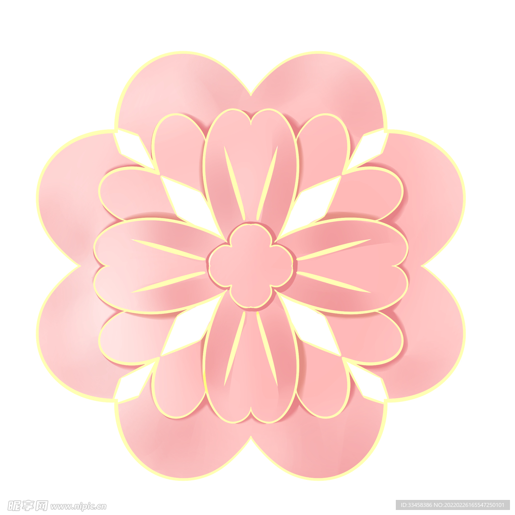 节日边框立体剪纸花