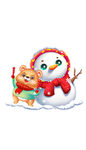 冬至卡通小熊糖葫芦雪人大雪小雪