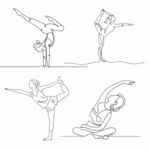 线描瑜珈动作