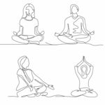 线描瑜珈动作