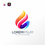 立体渐变logo  