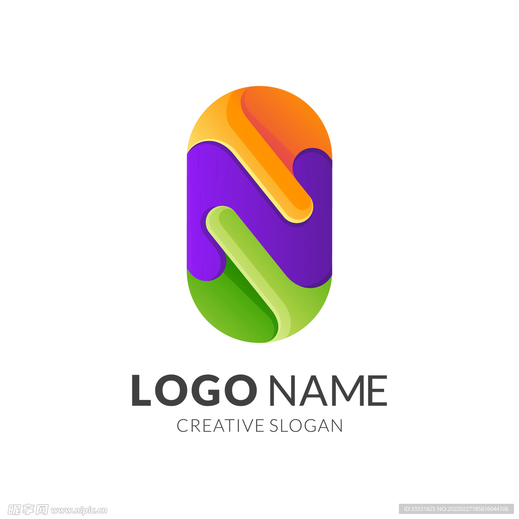立体渐变logo 