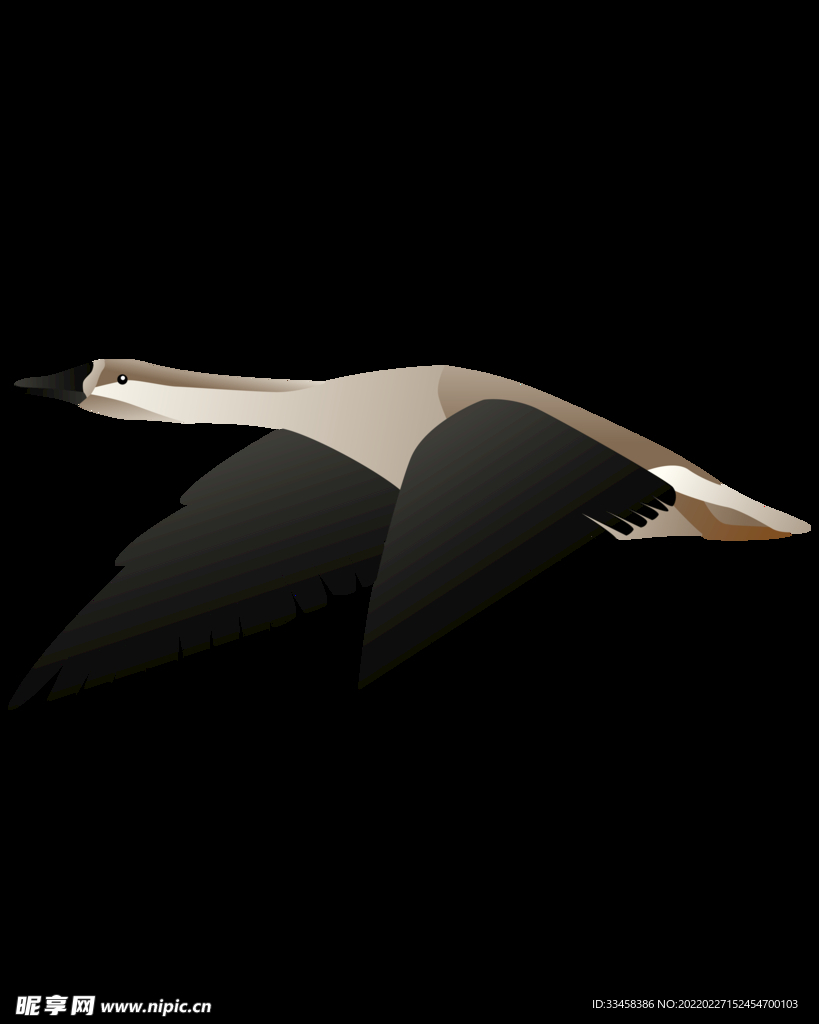 矢量手绘卡通大雁