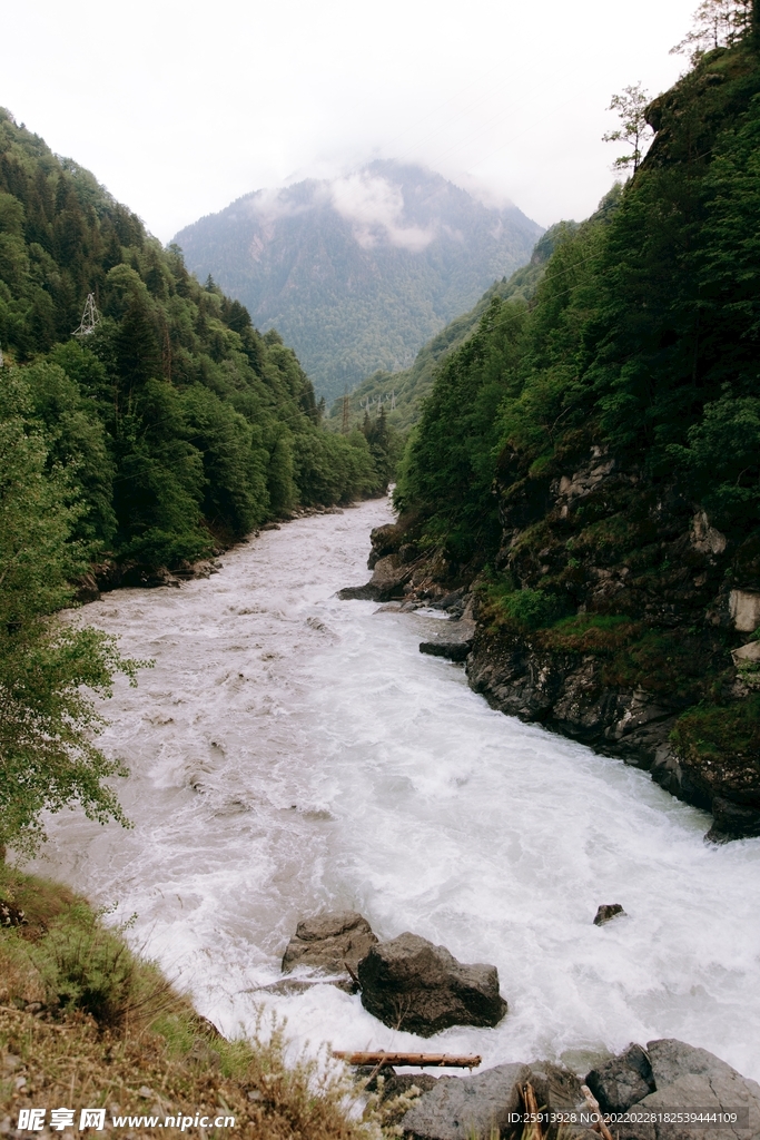 岩石 鹅卵石 小河 流水 河水