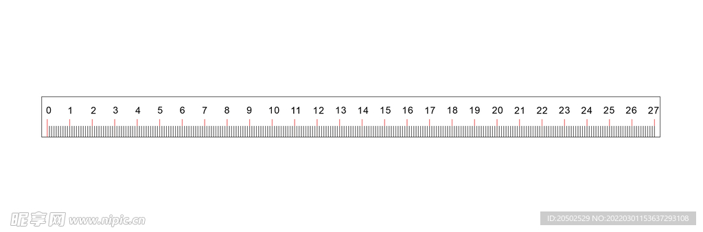 27cm等比刻度直尺