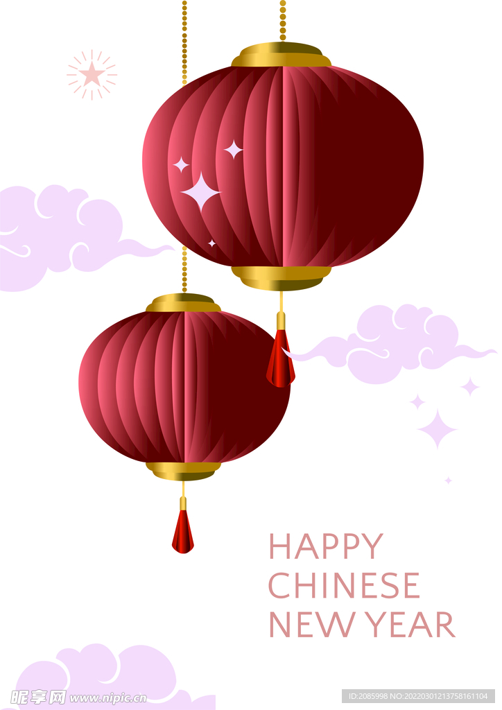 春节中秋灯笼矢量