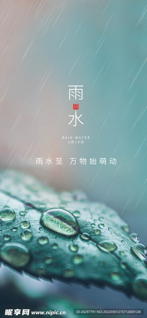 夜店酒吧概念雨水节气海报