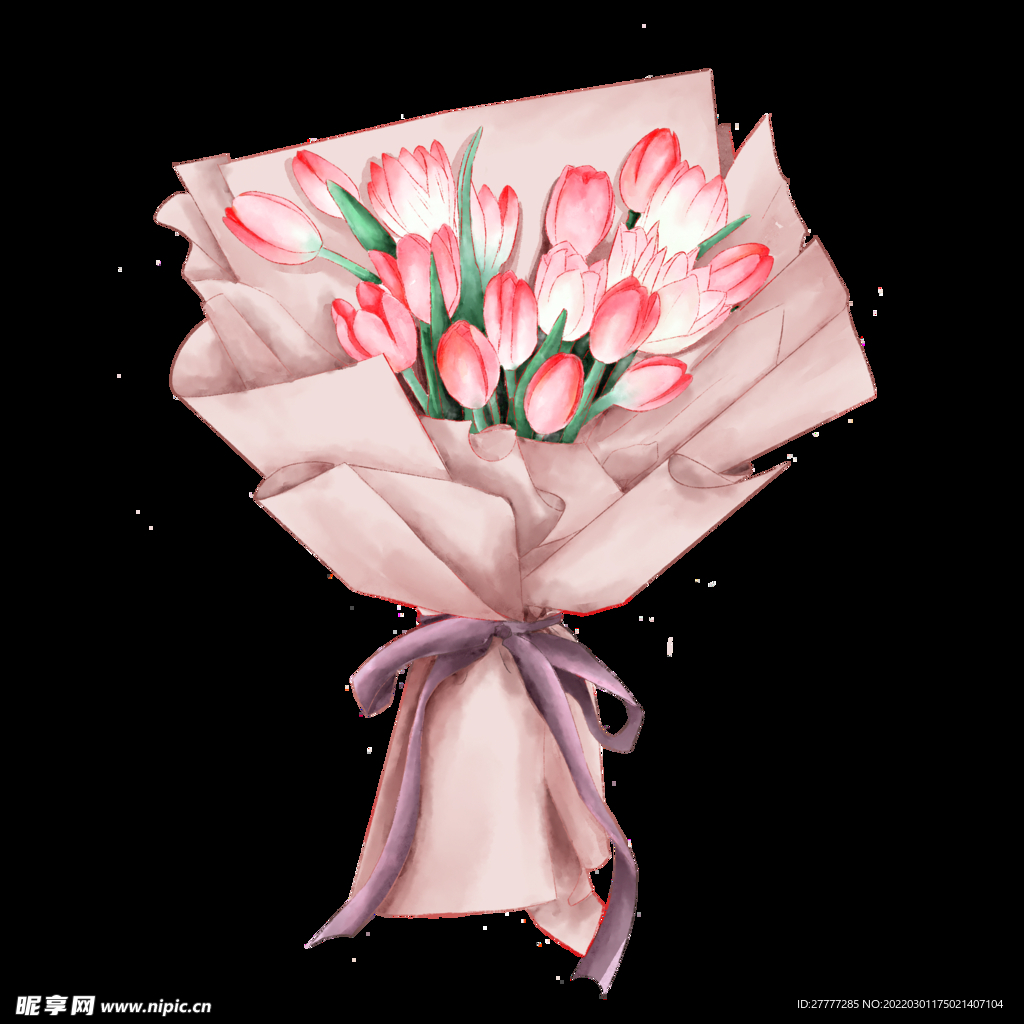 妇女节粉色郁金香花束