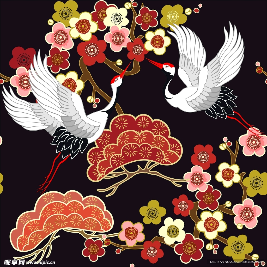 祥瑞仙鹤图 