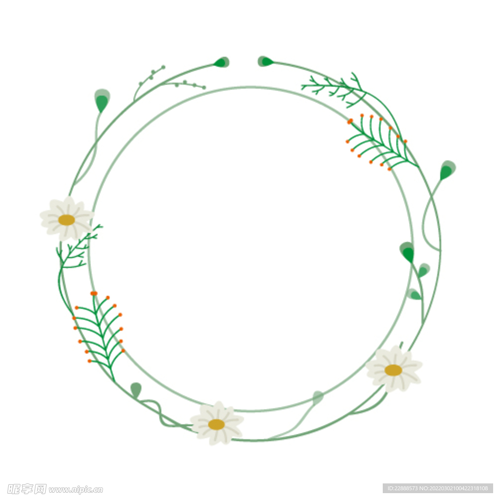 绿色枝叶花环