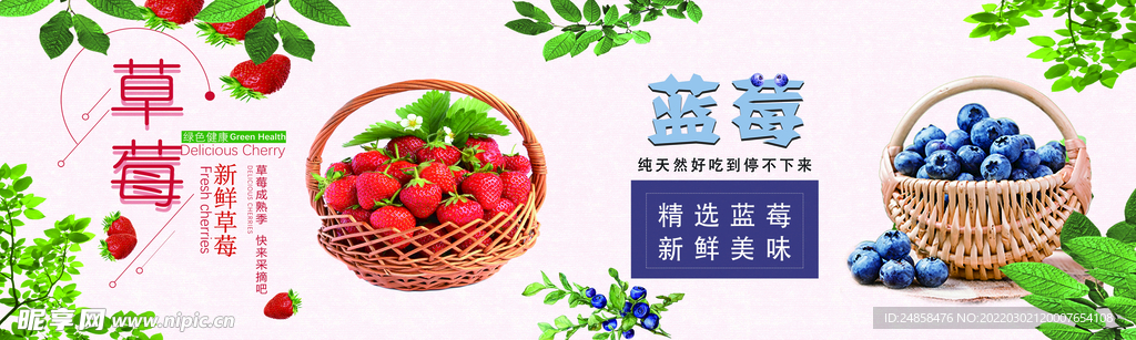 草莓蓝莓海报