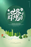 剪纸风绿色世界环境日环保宣传