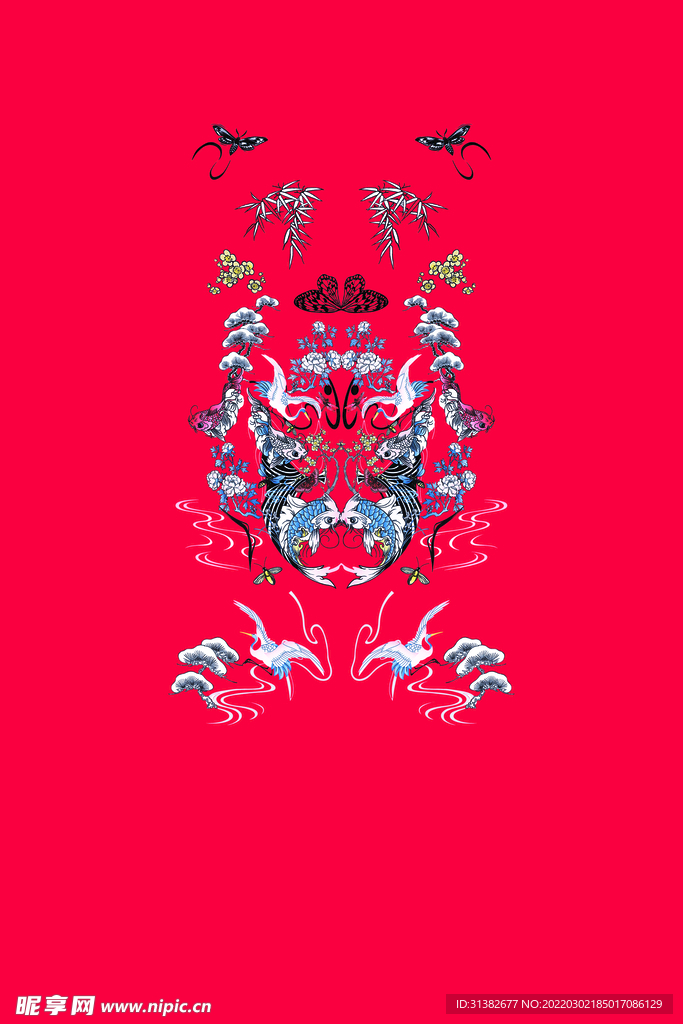 红底鲤鱼