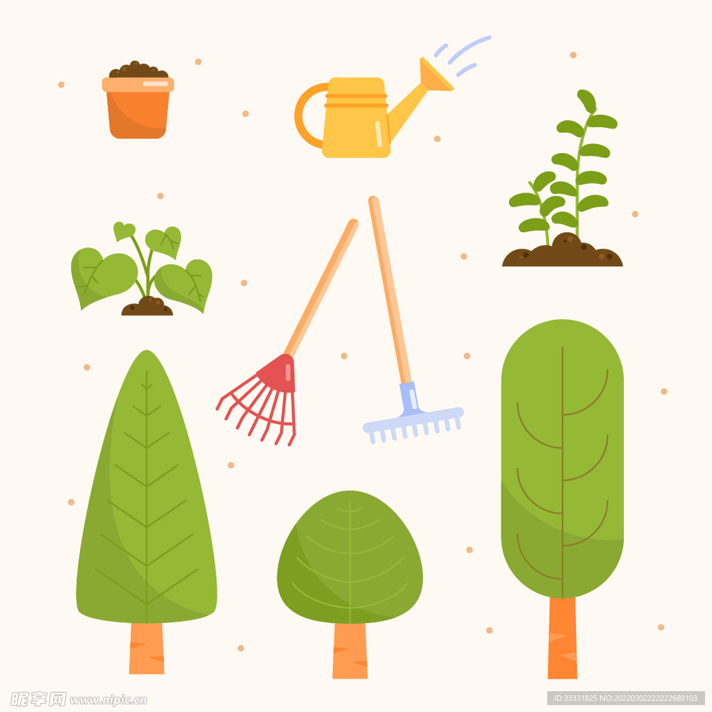 植树节插画